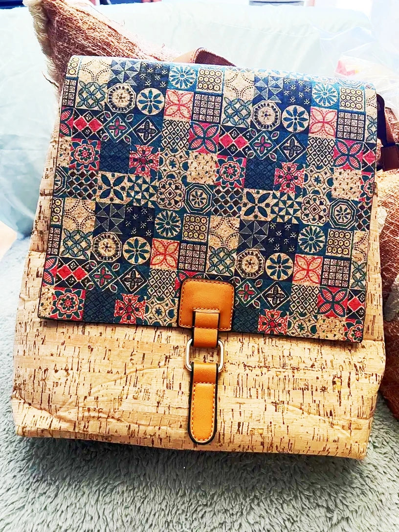 Kraft Paper Big Capacity Hippie Gypsy Backpack Eco-friendly Artificial Leather Boho Bohemian Ibiza Ethnic Laptop Street Backpack