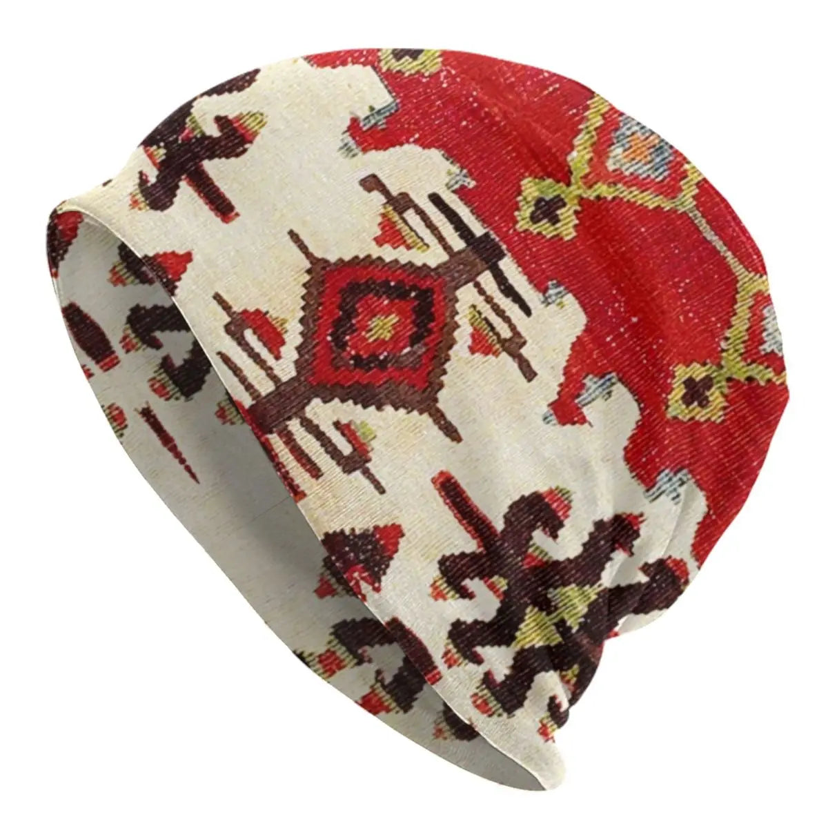 Custom Persian Kilim Print Skullies Beanies Caps Cool Warm Knitted Hats Unisex Bohemian Geometric Ethnic Style Bonnet Hats