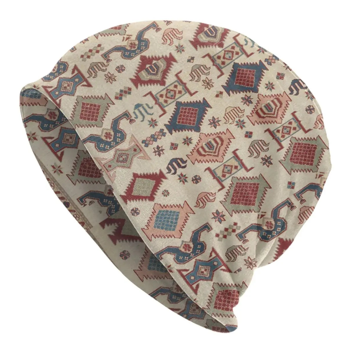 Custom Persian Kilim Print Skullies Beanies Caps Cool Warm Knitted Hats Unisex Bohemian Geometric Ethnic Style Bonnet Hats