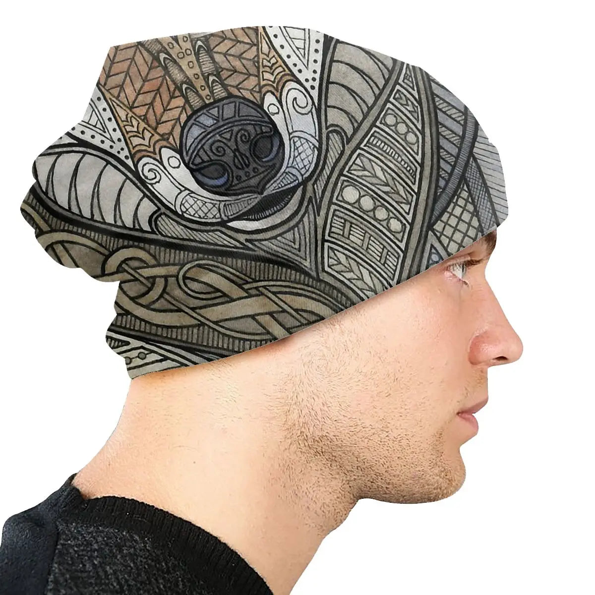 Wolf Norse Mythology Thor Odin Freyja Freyr Loki Yggdrasil Autumn Female Thin Beanies Double Used Cycling Bonnet Hats