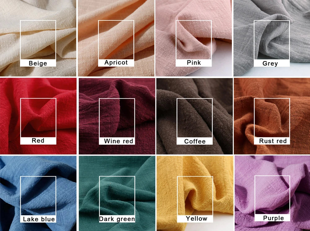 Comfortable linen cotton 1.3-meter long skirt