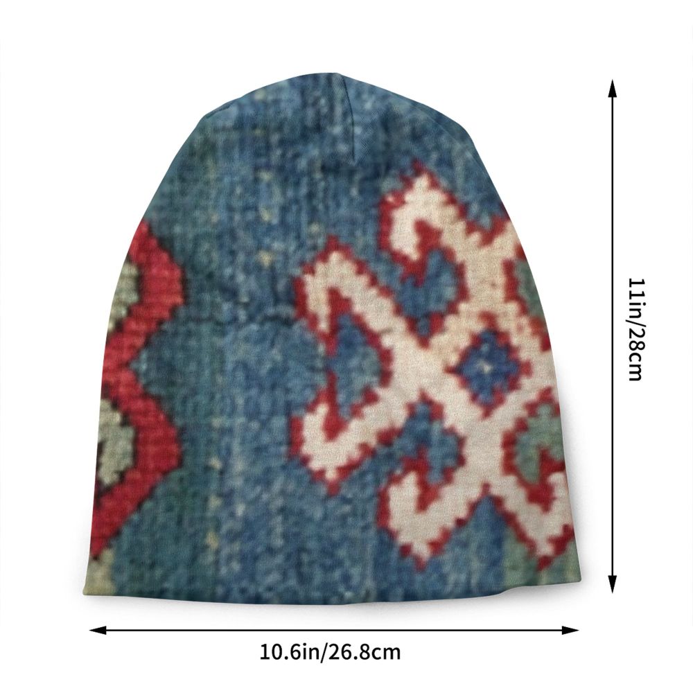 Custom Persian Kilim Print Skullies Beanies Caps Cool Warm Knitted Hats Unisex Bohemian Geometric Ethnic Style Bonnet Hats