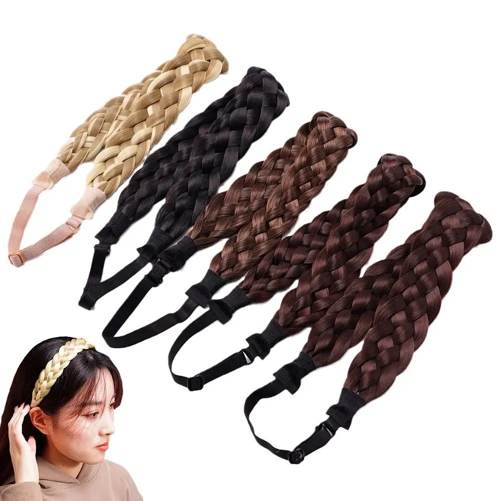 Synthetic Wig Twist Hair Band Boho Locks Wig Headband Women Boho Plait Braid Hair Band Headbands For Hair Woman Accessories