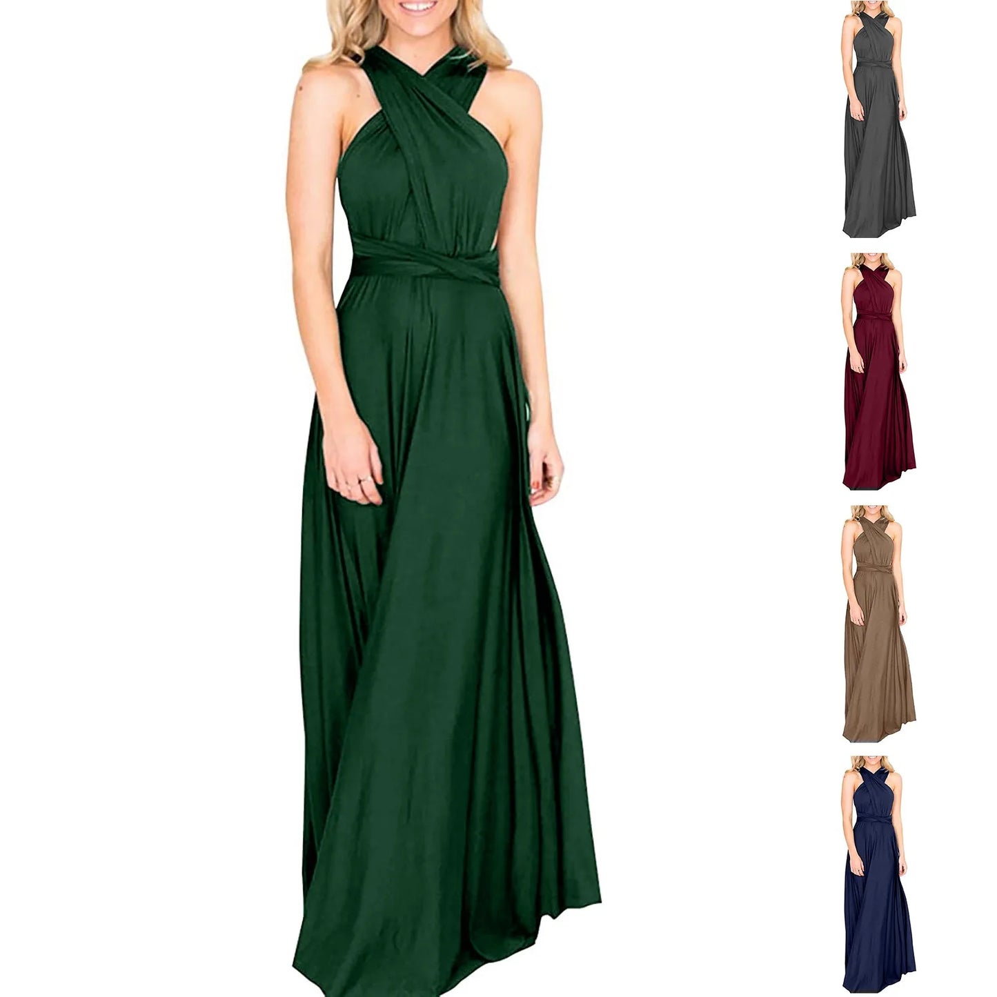 Sexy Maxi Club Dress Women Boho Red Bandage Long Cocktail Dress For Women Party Bridesmaids Formal Dresses For Women 2024