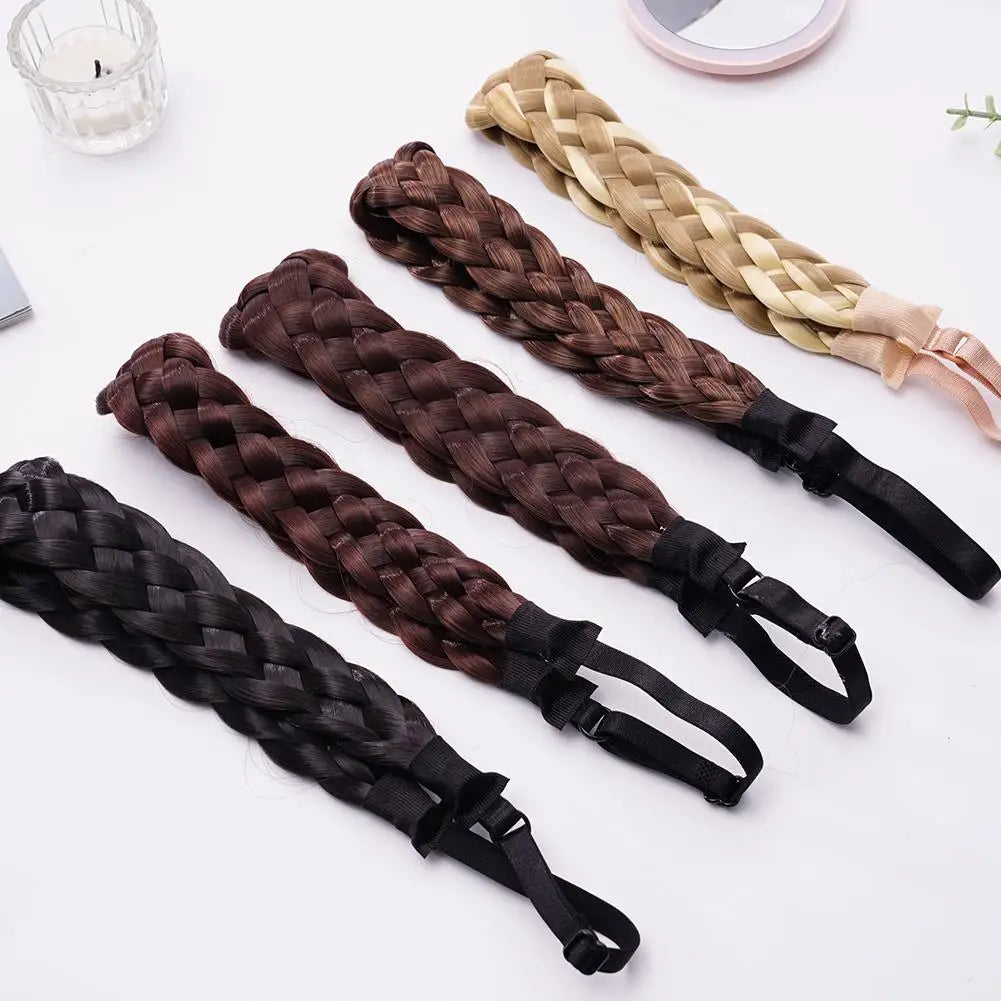Synthetic Wig Twist Hair Band Boho Locks Wig Headband Women Boho Plait Braid Hair Band Headbands For Hair Woman Accessories