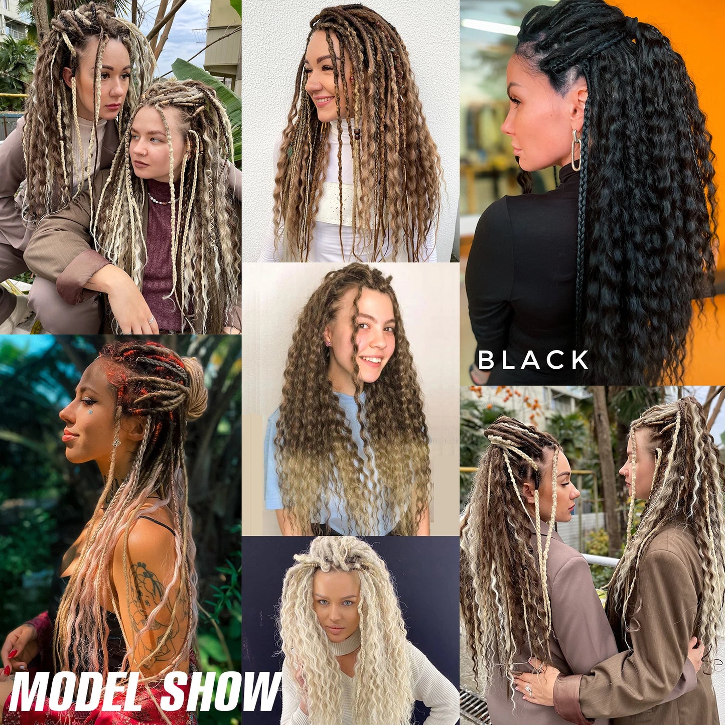 Double Ended Synthetic Dreadlock Extensions Ombre Blonde Boho Crochet Hippie Dreads 10 Strands Handmade Bohemian Box Braids