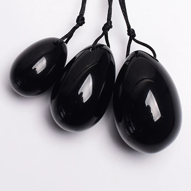 3 PCS Natural Jade Stone Yoni Egg Set Massage Vaginal Balls Muscle Kegel Exercise Women Tightening Crystal Ball Kegel Exerciser