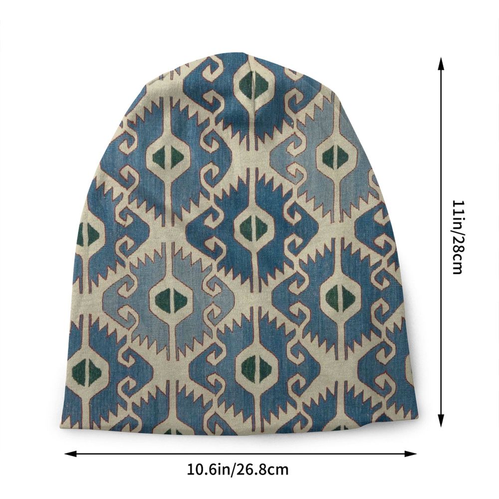 Custom Persian Kilim Print Skullies Beanies Caps Cool Warm Knitted Hats Unisex Bohemian Geometric Ethnic Style Bonnet Hats