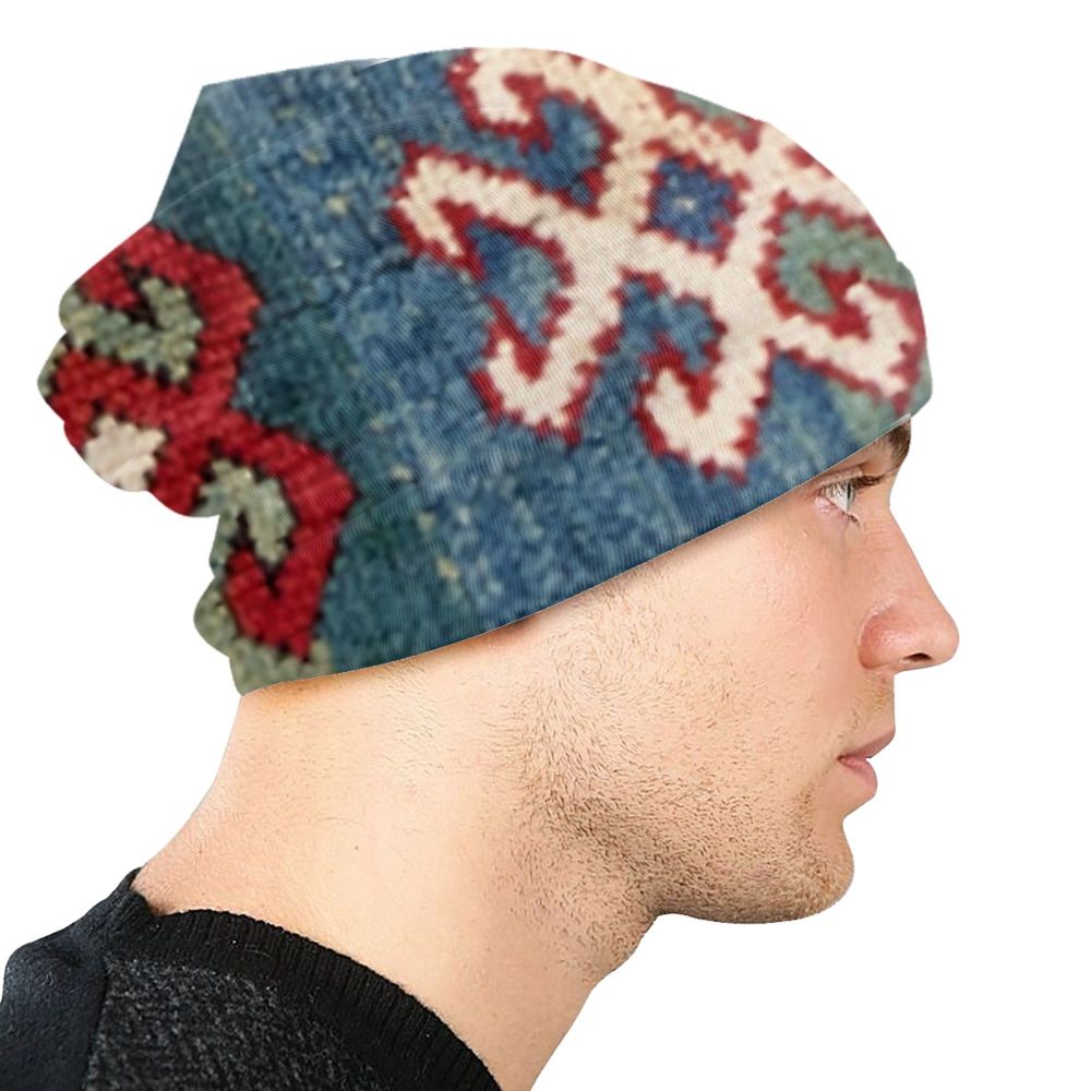 Custom Persian Kilim Print Skullies Beanies Caps Cool Warm Knitted Hats Unisex Bohemian Geometric Ethnic Style Bonnet Hats