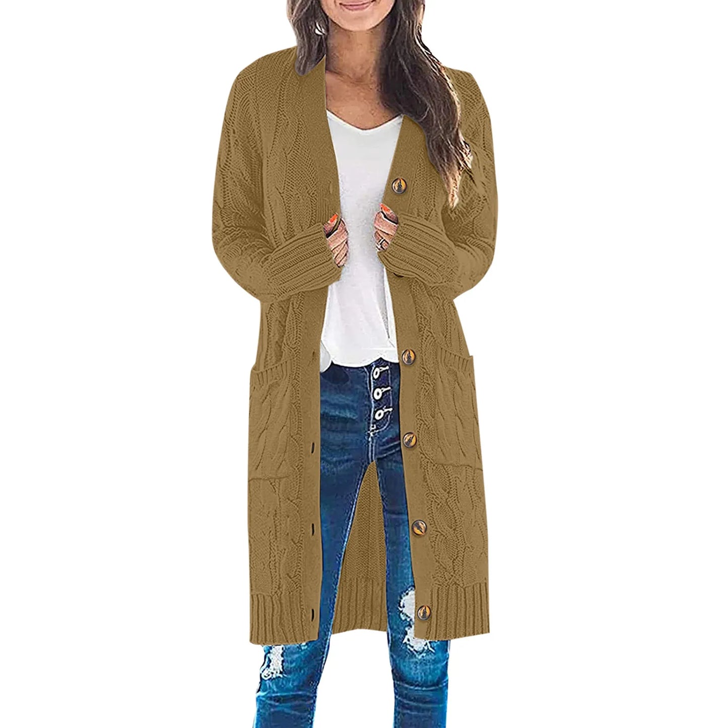 Women Boho Patchwork Cardigan Casual Loose Long Sweater Open Front Knit Sweaters Coat Korean Style Sweater For Women Daily