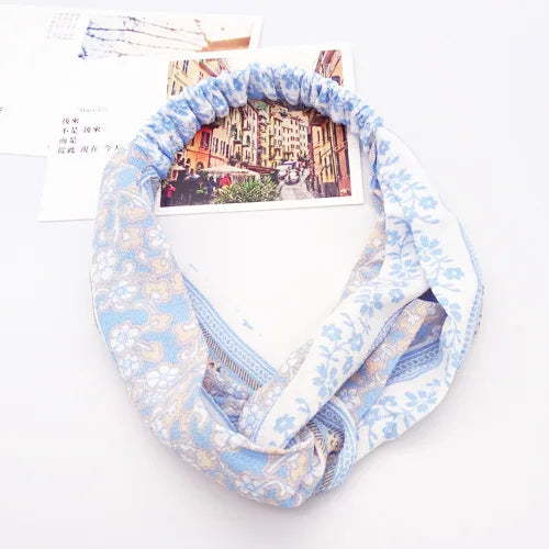 BOHOWAII Bandeau Cheveux Hair Band for Women Wide Head Wraps Knotted Elastic Teen Girls Yoga Workout Diademas Boho Chic Bandana