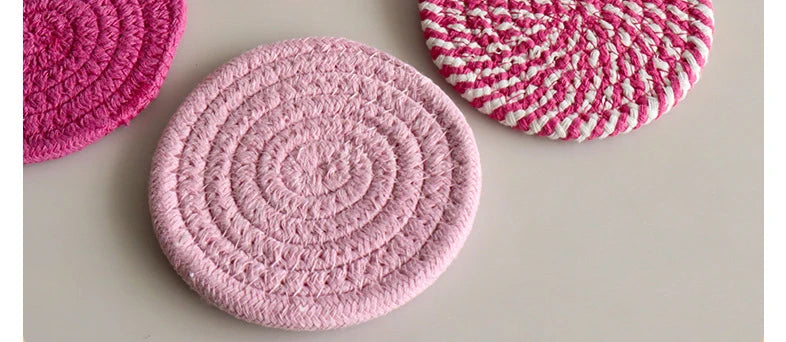8Pcs/Set Cotton Rope Woven Round Coaster Set Mug Insulated Pad Boho Style Drink Coaster Tea Cup Mat For Coffee Home Decoration