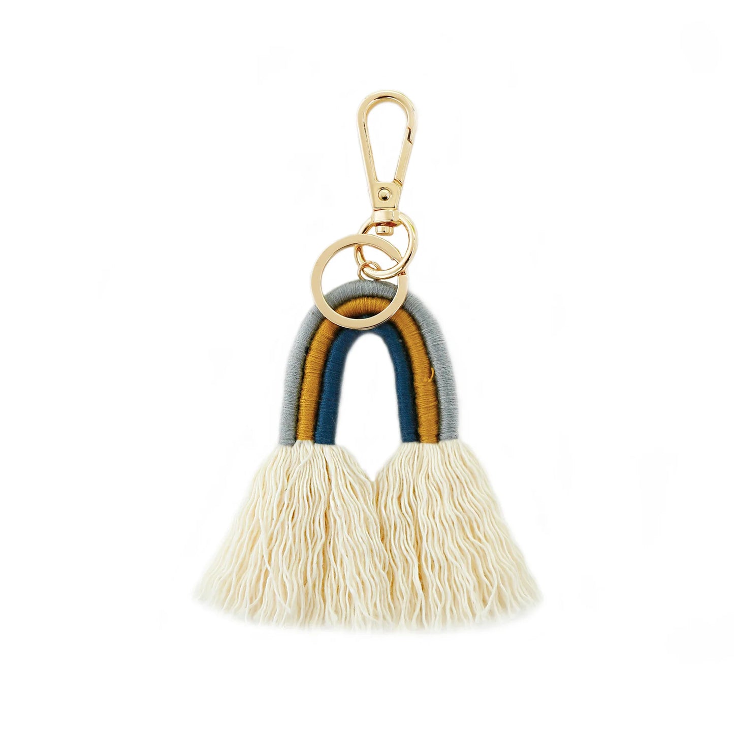 Fashion Rainbow Keychain Bohemian Tassel Key Chain Car Keyring Holder Women Girl Bag Ornaments Handbag Charms Wallet Purse Decor