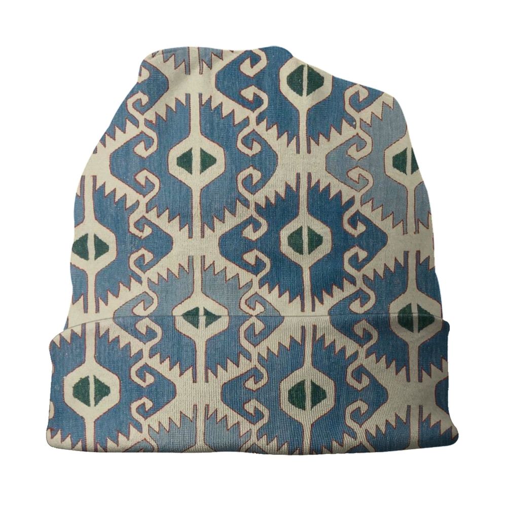 Custom Persian Kilim Print Skullies Beanies Caps Cool Warm Knitted Hats Unisex Bohemian Geometric Ethnic Style Bonnet Hats