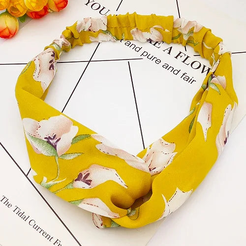BOHOWAII Bandeau Cheveux Hair Band for Women Wide Head Wraps Knotted Elastic Teen Girls Yoga Workout Diademas Boho Chic Bandana