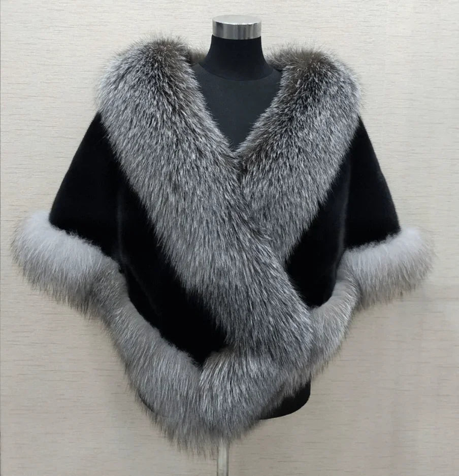 Luxury Faux Fur Scarf Cape Winter Warm Bolero Bridal Poncho Elegant Soft Mink Female Wedding Cloak Jacket E162