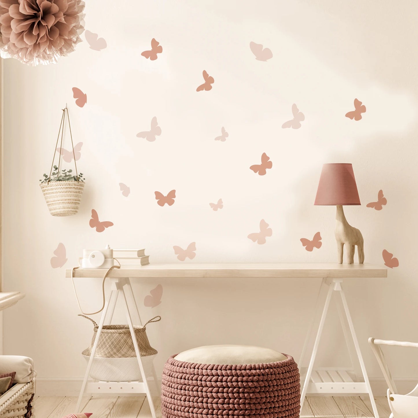 Boho Watercolour Flower Wall Stickers for Kids Rooms Living Room Wall Decor Kitchen Decoration Decals Art Decal Mural Background