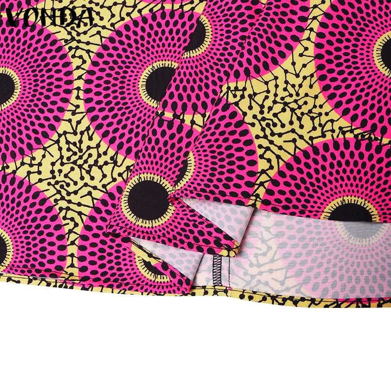 Plus Size 5XL VONDA Women Maxi Long Skirts 2024 Fashion Elegant Printed Skirts Office Casual Loose Ruffle Party Bottoms Baggy