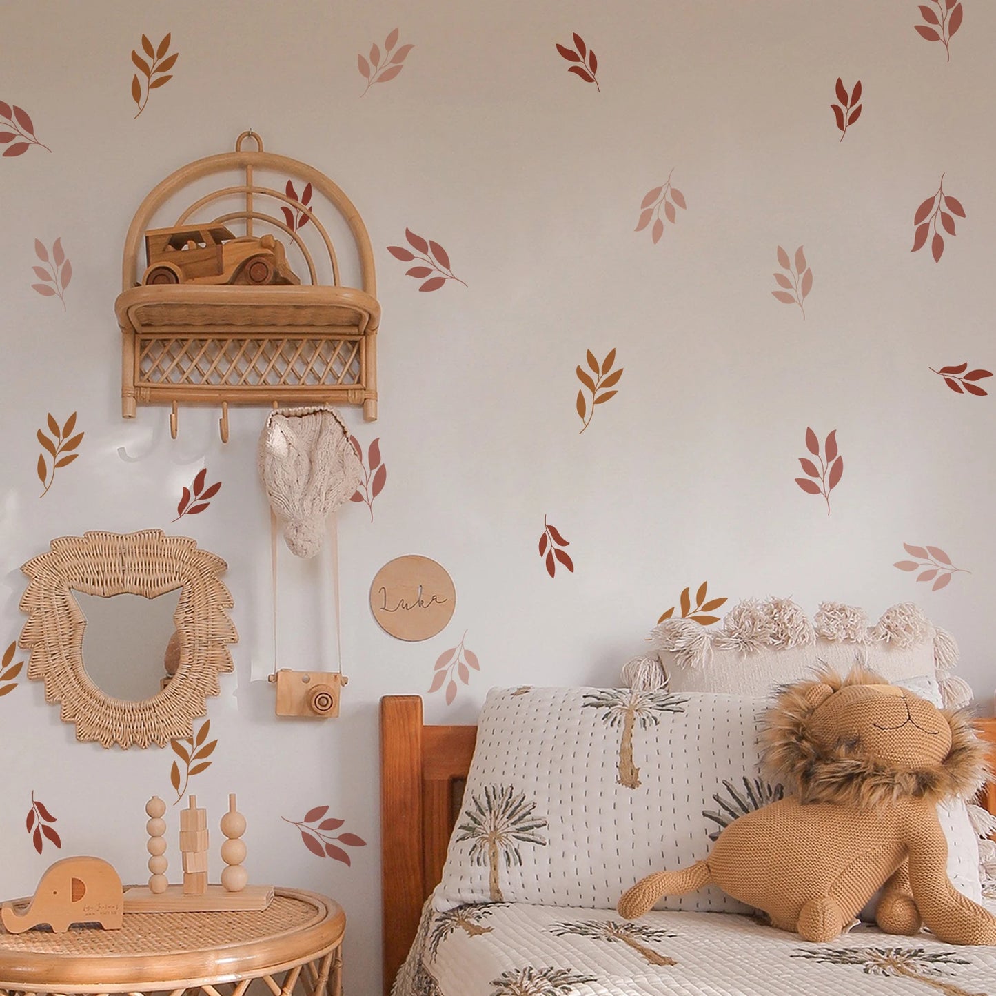 Boho Watercolour Flower Wall Stickers for Kids Rooms Living Room Wall Decor Kitchen Decoration Decals Art Decal Mural Background