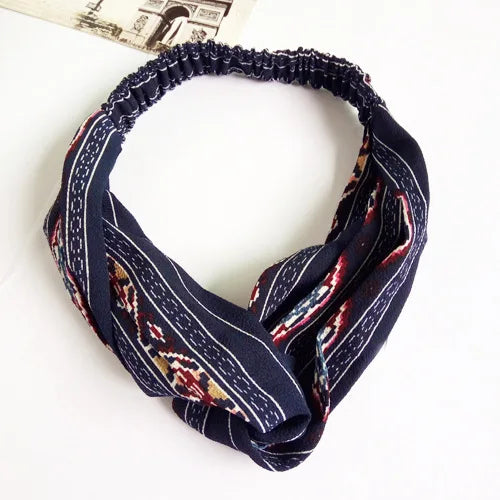 BOHOWAII Bandeau Cheveux Hair Band for Women Wide Head Wraps Knotted Elastic Teen Girls Yoga Workout Diademas Boho Chic Bandana