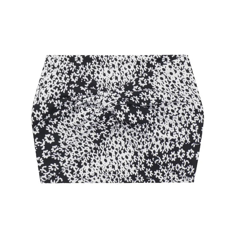 Flower Yoga Headbands For Women's Hair Extra Wide Thick Stretchy Boho African Turban Knotted Tie Dye Head Bands