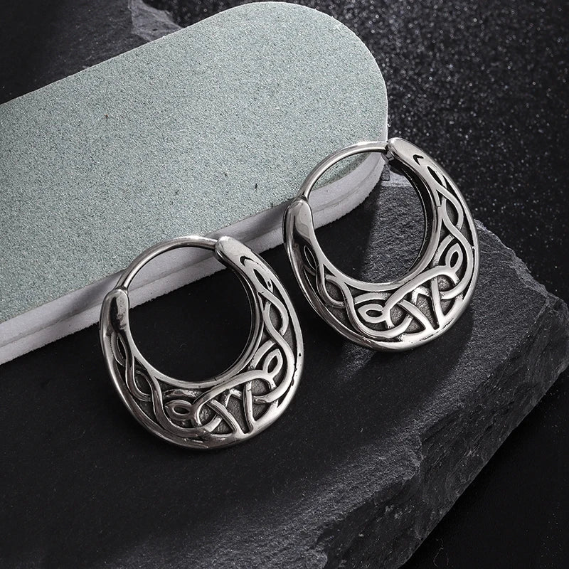 Vintage Simple Small Hoop Earrings Stainless Steel Hypoallergenic Earrings for Men Women Cool Indian Boho Jewelry