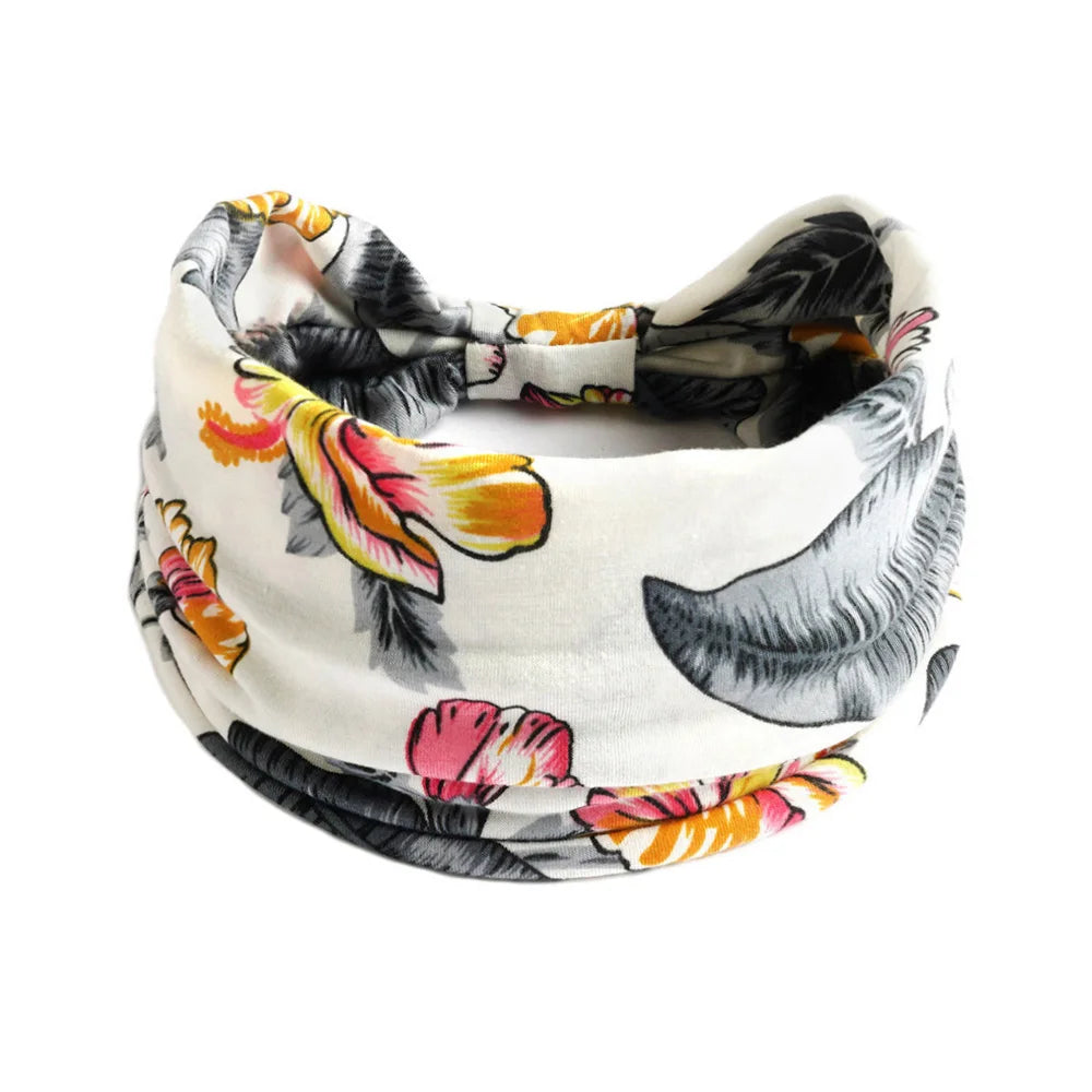Boho Knot Turbans Yoga Elastic Head Wrap Women Headband Wide Hairbands Headwear Floral Bandanas Fashion Hair Band Accessories