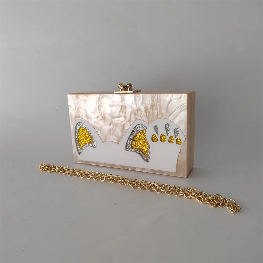 Cartoon Pearl Nude White Female Mini Wallet Brand Women Acrylic Evening Bag Wedding Party Clutch Purse Prom Casual Box Handbag
