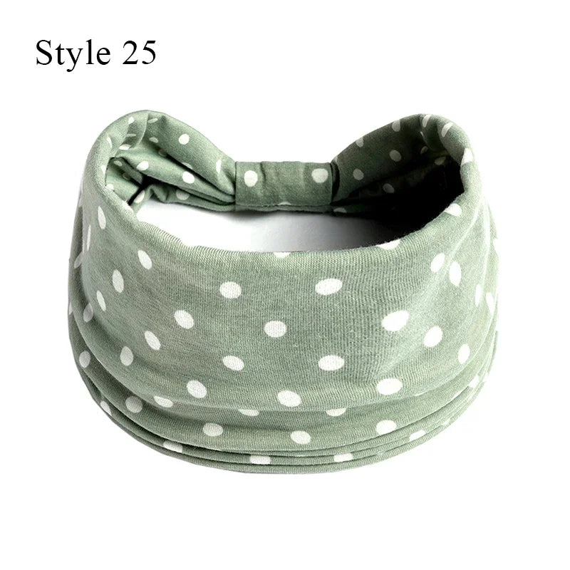 Boho Knot Turbans Yoga Elastic Head Wrap Women Headband Wide Hairbands Headwear Floral Bandanas Fashion Hair Band Accessories