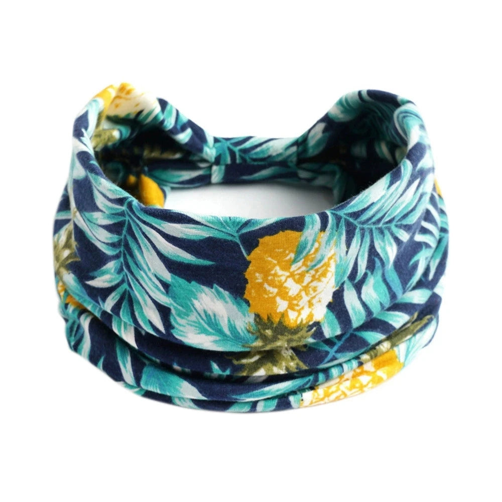 Boho Knot Turbans Yoga Elastic Head Wrap Women Headband Wide Hairbands Headwear Floral Bandanas Fashion Hair Band Accessories