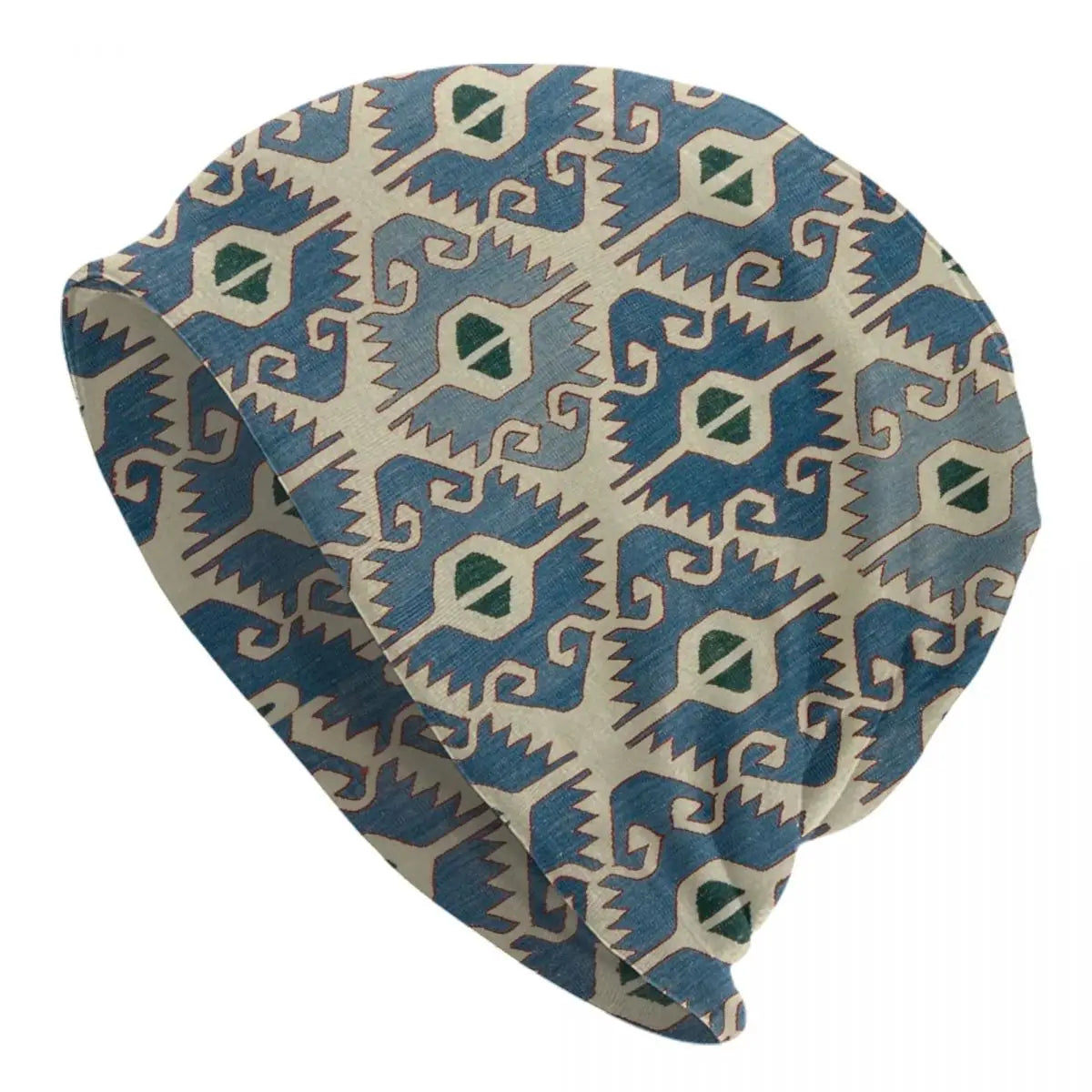 Custom Persian Kilim Print Skullies Beanies Caps Cool Warm Knitted Hats Unisex Bohemian Geometric Ethnic Style Bonnet Hats