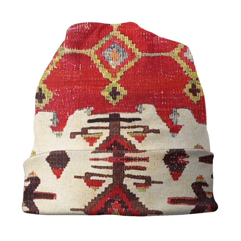 Custom Persian Kilim Print Skullies Beanies Caps Cool Warm Knitted Hats Unisex Bohemian Geometric Ethnic Style Bonnet Hats
