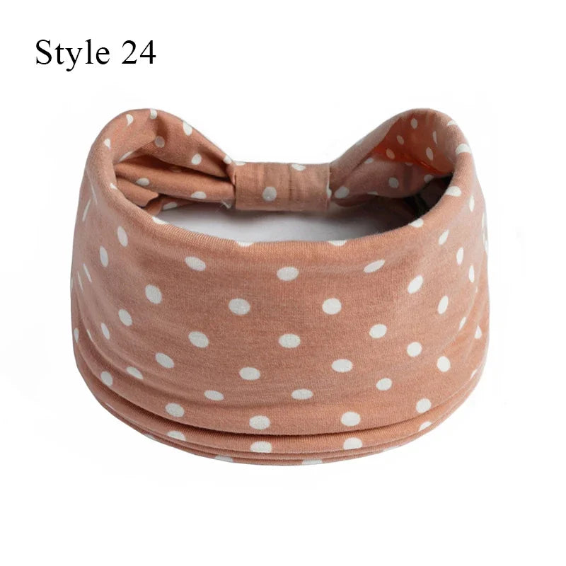 Boho Knot Turbans Yoga Elastic Head Wrap Women Headband Wide Hairbands Headwear Floral Bandanas Fashion Hair Band Accessories