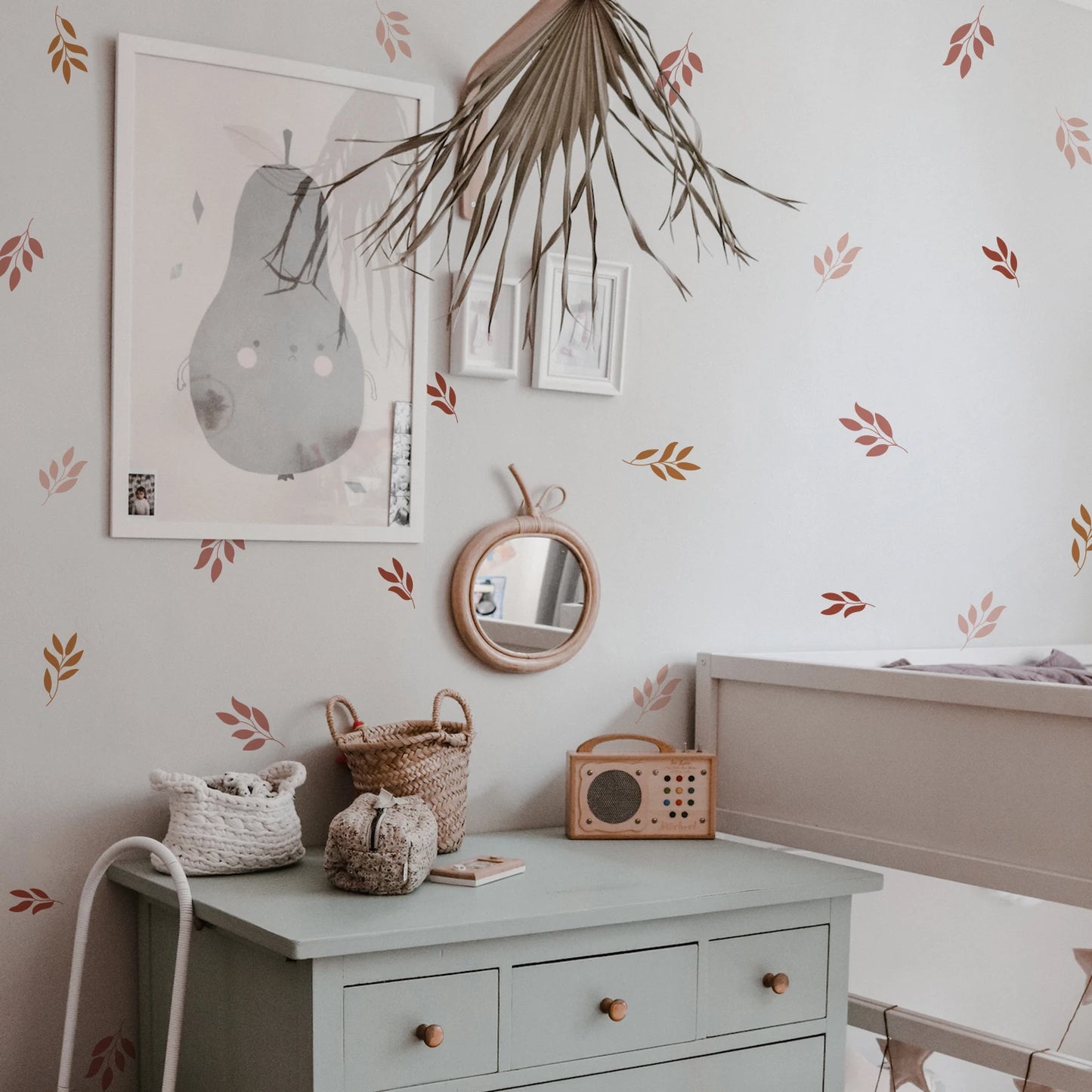 Boho Watercolour Flower Wall Stickers for Kids Rooms Living Room Wall Decor Kitchen Decoration Decals Art Decal Mural Background