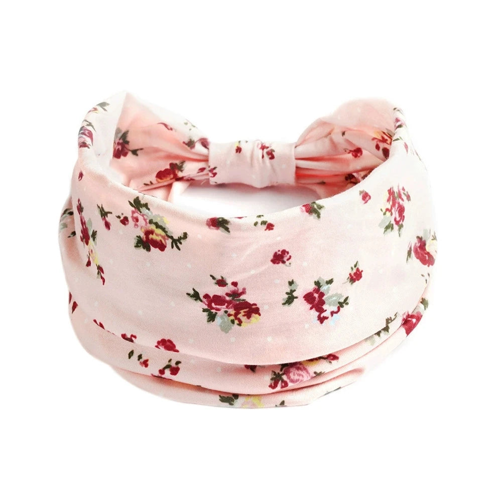 Boho Knot Turbans Yoga Elastic Head Wrap Women Headband Wide Hairbands Headwear Floral Bandanas Fashion Hair Band Accessories