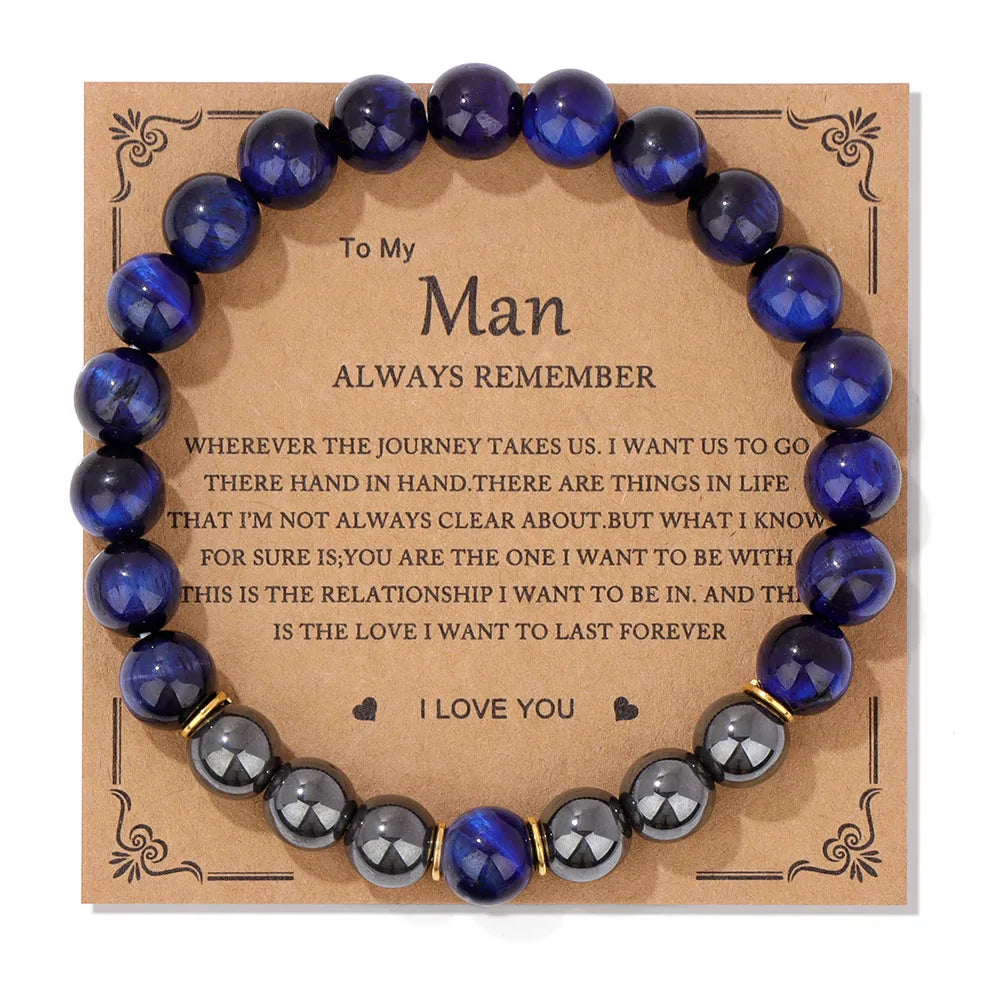 Fashion Tiger Eye Beaded Bracelet Natural Stone Stretch Bracelet With Different Blessings Women Men Protection Spiritual Jewelry