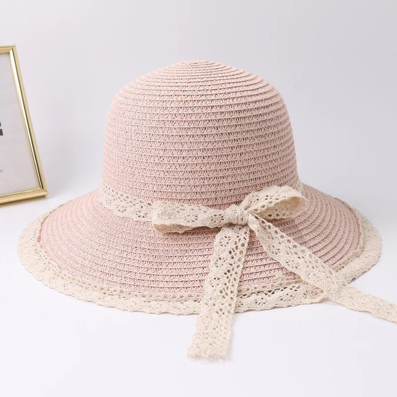 2019 Summer Bow Ribbon Sun Hat Panama Women's Cap Bonnet Beach Straw Hats summer hats for women шляпа соломенная gorro mujer
