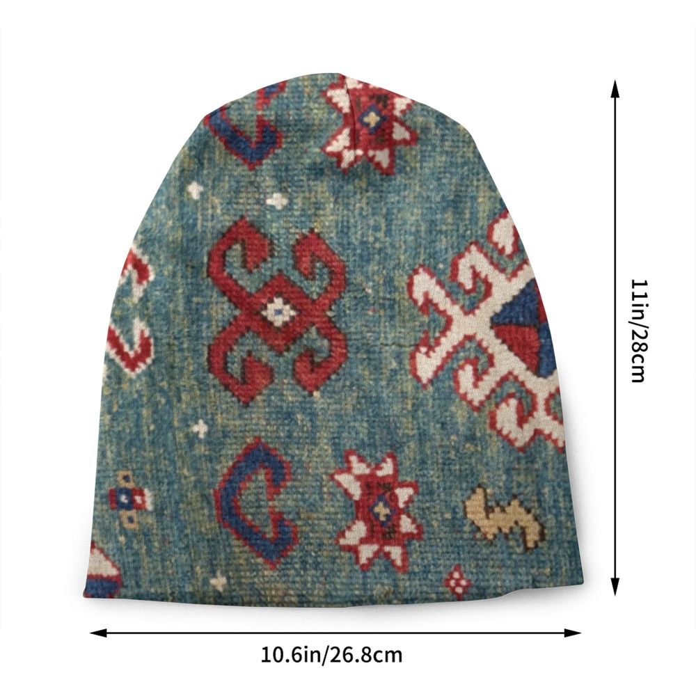 Custom Persian Kilim Print Skullies Beanies Caps Cool Warm Knitted Hats Unisex Bohemian Geometric Ethnic Style Bonnet Hats