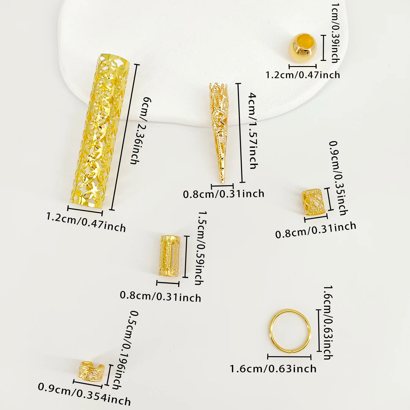 102pcs boho Hollow Braids Hair Rings Metal Dreadlock Hair Cuff Pins Different Length Hair Barrettes For Women Hair Accessories