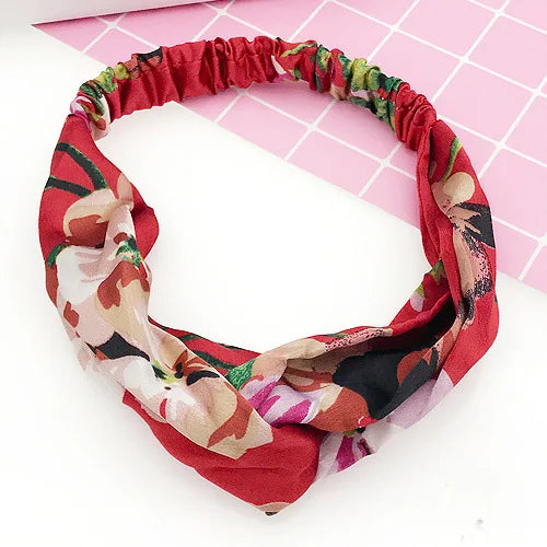 BOHOWAII Bandeau Cheveux Hair Band for Women Wide Head Wraps Knotted Elastic Teen Girls Yoga Workout Diademas Boho Chic Bandana
