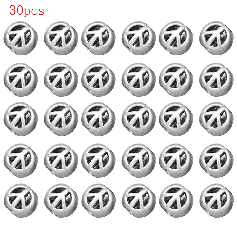 30pcs Viking Peace Sign Beard Bead Rasta Dreadlocks Updo Braid Hair Dress Clip Pin Set Biker Boho Unisex Accessories Gift