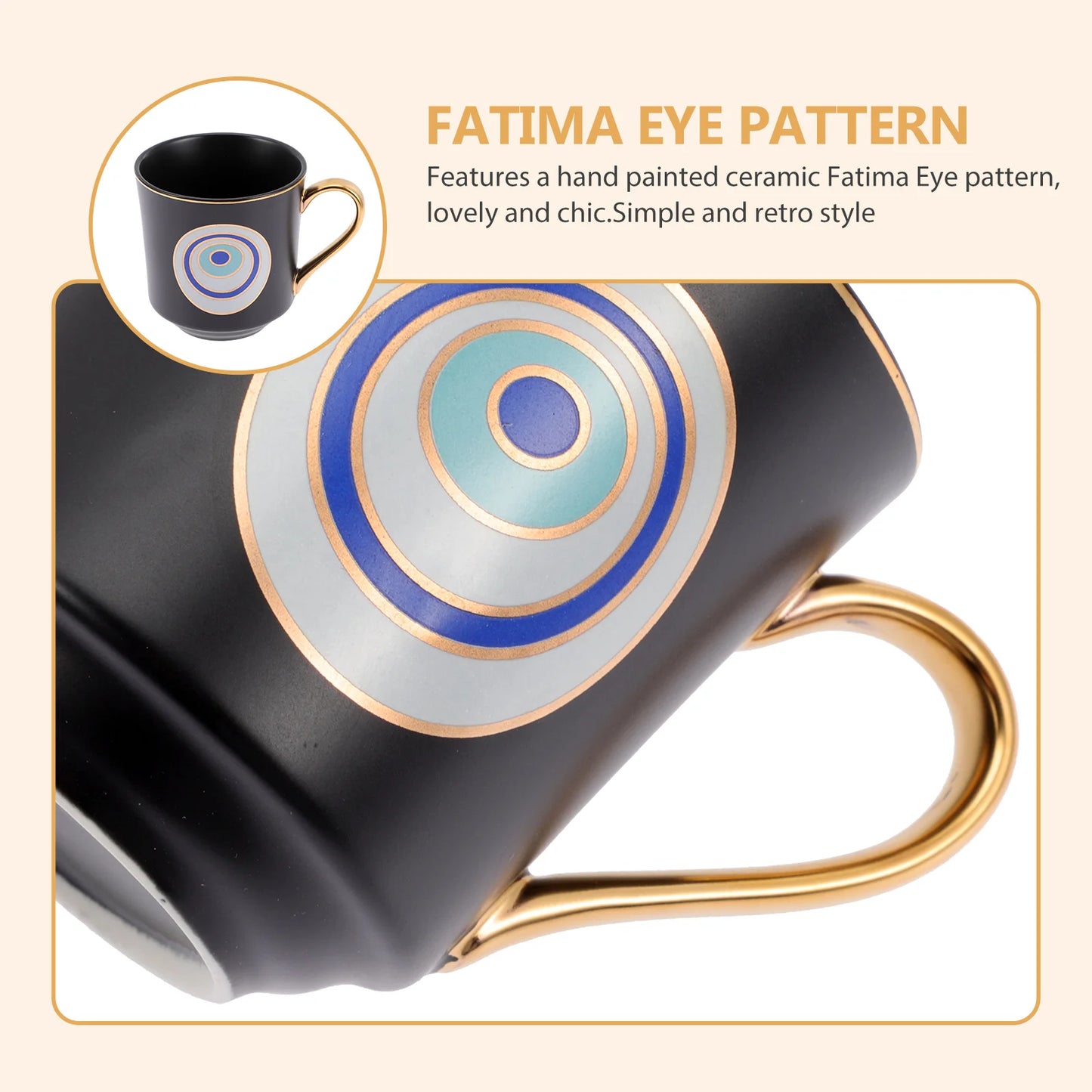 Mark Ceramic Mug Tea Drinking Cup Boho Decor Eye Turkish Water Glasses Porcelain Milk