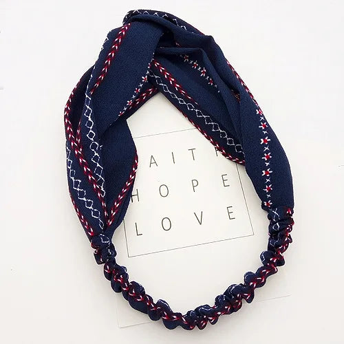 BOHOWAII Bandeau Cheveux Hair Band for Women Wide Head Wraps Knotted Elastic Teen Girls Yoga Workout Diademas Boho Chic Bandana