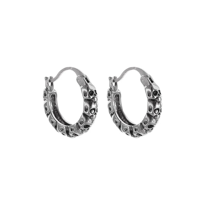 Vintage Simple Small Hoop Earrings Stainless Steel Hypoallergenic Earrings for Men Women Cool Indian Boho Jewelry
