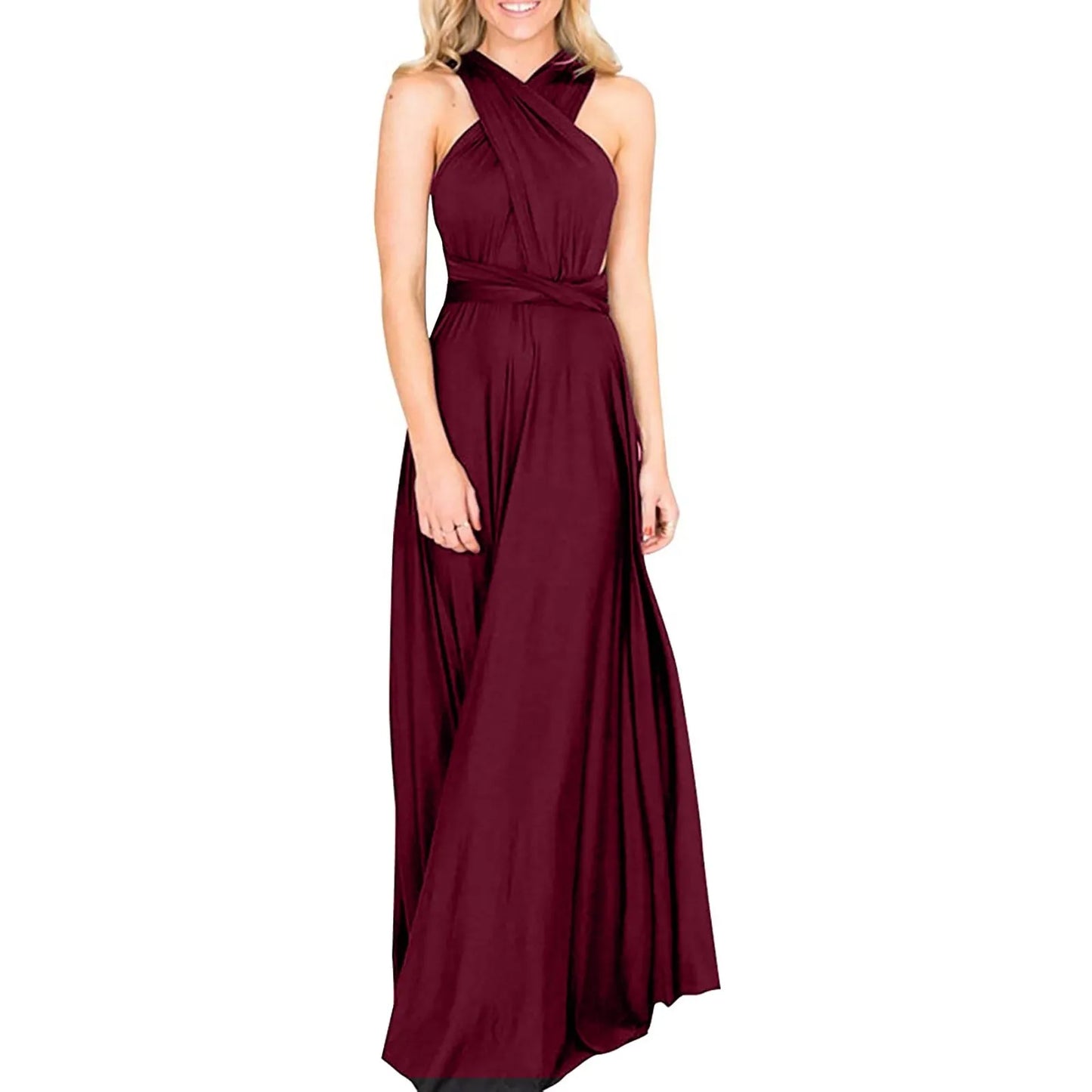 Sexy Maxi Club Dress Women Boho Red Bandage Long Cocktail Dress For Women Party Bridesmaids Formal Dresses For Women 2024