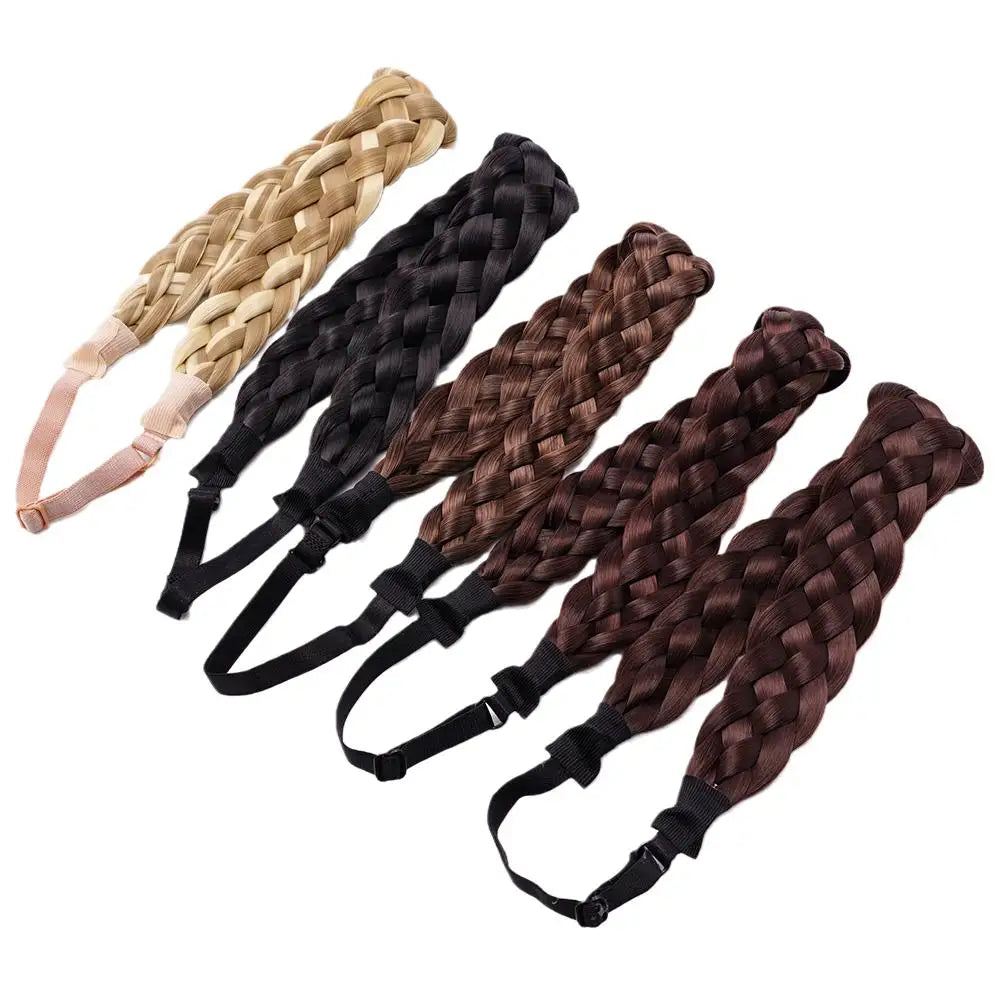 Synthetic Wig Twist Hair Band Boho Locks Wig Headband Women Boho Plait Braid Hair Band Headbands For Hair Woman Accessories