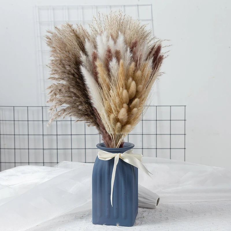 60PCS Dry Flower For Decoration Pampas Grass Boho Home Decor Country Wedding Accessories Deco Dried Flowers Dekoration Pampa