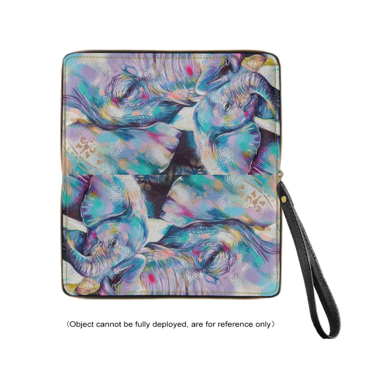Bohemian Elephant Print Luxury PU Leather Party Clutch Long Zipper Elegant Clutch Business Card Holder High Quality Wallet Femal