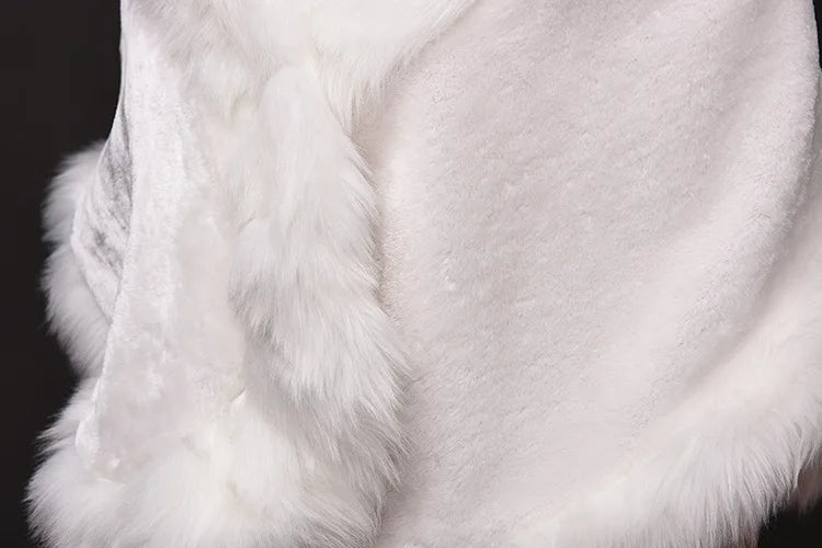 Luxury Faux Fur Scarf Cape Winter Warm Bolero Bridal Poncho Elegant Soft Mink Female Wedding Cloak Jacket E162