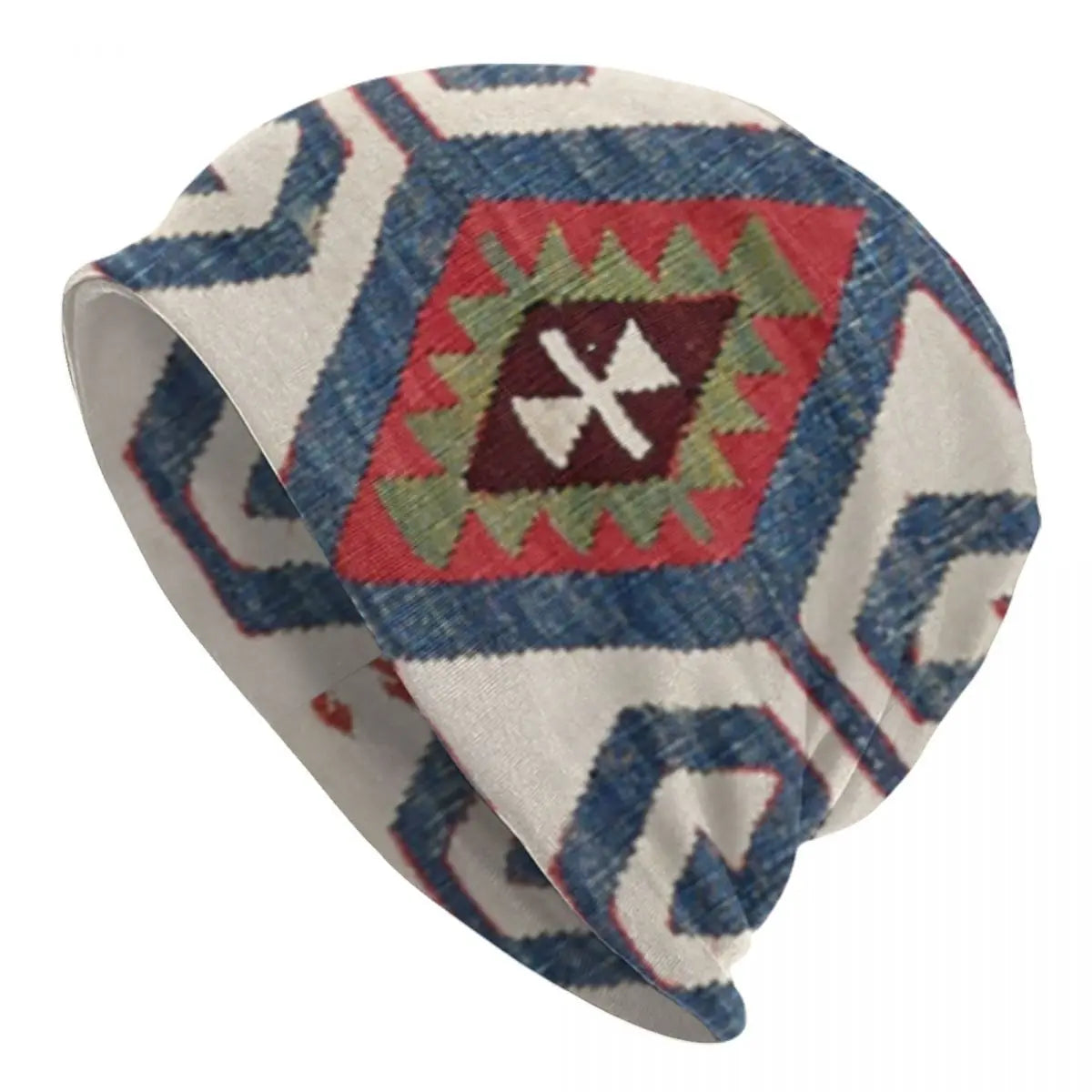 Custom Persian Kilim Print Skullies Beanies Caps Cool Warm Knitted Hats Unisex Bohemian Geometric Ethnic Style Bonnet Hats